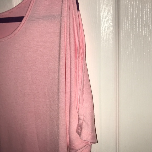 Pink Cold Shoulder with Side Rouching - Picture 3 of 3